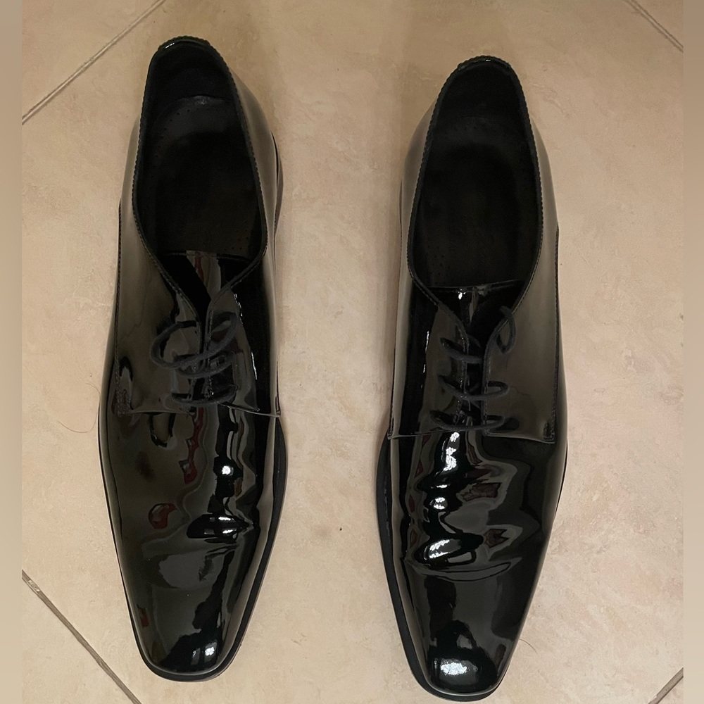 Mens Leather Patent Size 10 1/2  - Made in Italy